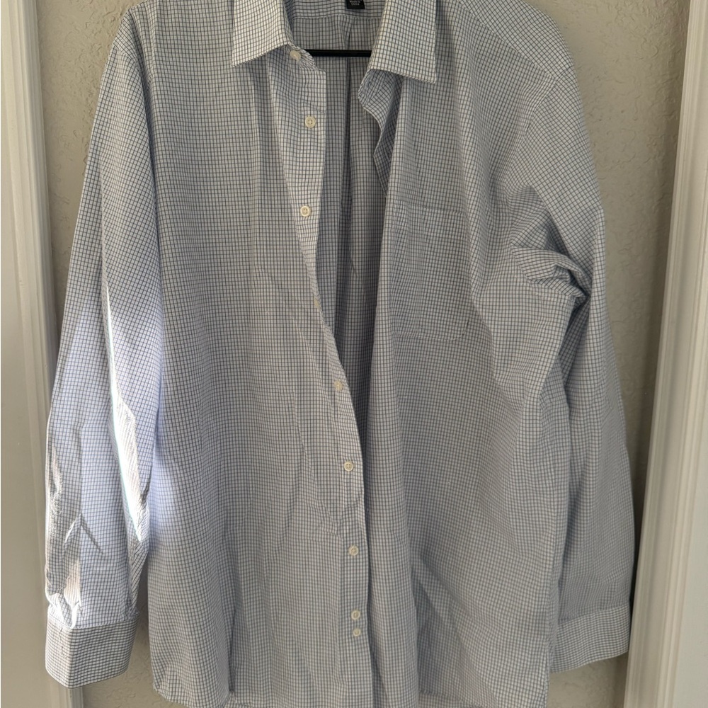 Classic Light Blue Checkered Men's Shirt